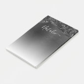 Metallic Black Glitter Personalized Post-it® Notes (Schuin)
