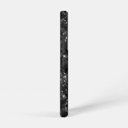 Metallic Black Glitter Personalized Samsung Galaxy Hoesje (Rechterkant)