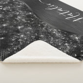 Metallic Black Glitter Personalized Sherpa Deken (3/4)