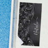 Metallic Black Glitter Personalized Strandlaken