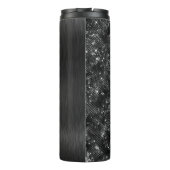 Metallic Black Glitter Personalized Thermosbeker (Achterkant)