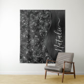 Metallic Black Glitter Personalized Wandkleed (In situ)