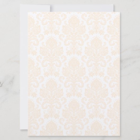 Metallic Black & Gold Damask Wedding Invite Kaart (Achterkant)