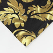 Metallic Black & Gold Damasmonogram Fleece Deken (Hoek)