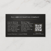 Metallic Black Gold Painter Painting QR Code Visitekaartje (Achterkant)