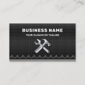 Metallic Black Mesh Handyman Auto Repair Mechanic Visitekaartje (Voorkant)