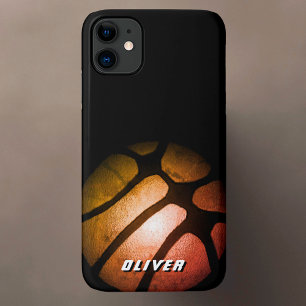 Metallic Black Oranje Basketball Ball Sports Case-Mate iPhone Case