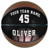 Metallic Black Player Team Name Number Basketbal (Voorkant)