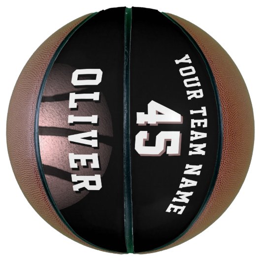 Metallic Black Player Team Name Number Basketbal (Verticaal)