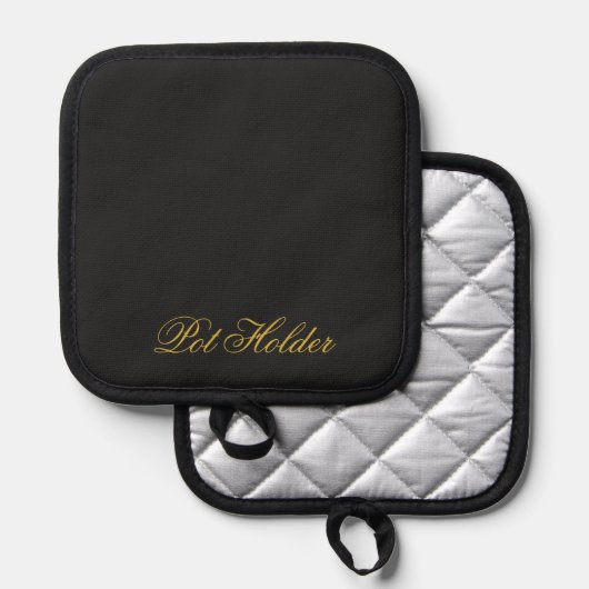 Metallic Black Pot Holder for Safe Handling Pannenlap (Voorkant / Achterkant)