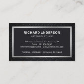 Metallic Black Steel Justice Scale Lawyer Attorney Visitekaartje (Achterkant)