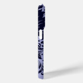 Metallic blauw en donkerblauw kant monogram Case-Mate iPhone case (Achterkant / Rechts)