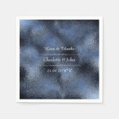 Metallic blauw marine glas bruiloft evenement brui servetten (Voorkant)