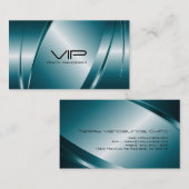 Metallic blauw-roestvrij staal look visitekaartje (Voorkant / Achterkant)