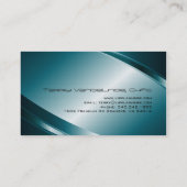 Metallic blauw-roestvrij staal look visitekaartje (Achterkant)