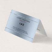 Metallic blauw-tint moderne achtergrond visitekaartje (Achterkant)