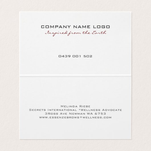 Metallic blauw-tint moderne achtergrond visitekaartje (Binnenkant ongevouwen)