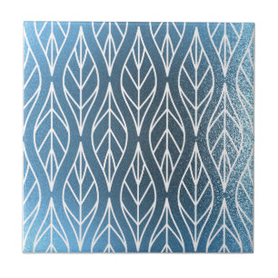 Metallic Blauw Wit Stijlvol Tegeltje