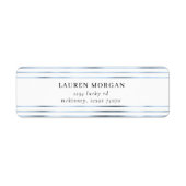 metallic blauwe folie strepen Retouradreslabel Etiket (Voorkant)