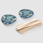 Metallic Blauwe Groen Peacocks op Emerald Green Si Handwaaier (Niet-gemonteerd)