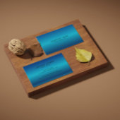 Metallic blauwe textuur borstel aluminium look visitekaartje