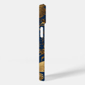 Metallic blauwe vlinders met gouden wijnstokken Case-Mate iPhone case (Achterkant / Rechts)