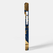 Metallic blauwe vlinders met gouden wijnstokken Case-Mate iPhone case (Achterkant / Links)