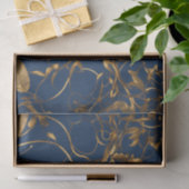 Metallic blauwe vlinders met gouden wijnstokken tissuepapier (Geschenk)