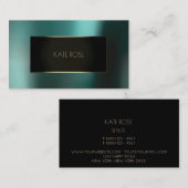 Metallic Blauwgroen Aquatic Black Champaign Lijst  Visitekaartje (Voorkant / Achterkant)