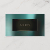Metallic Blauwgroen Aquatic Black Champaign Lijst  Visitekaartje (Voorkant)