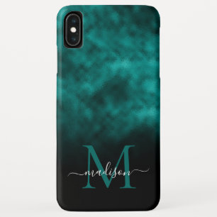 Metallic Blauwgroen Blauw Groen Monogram Girly Scr Case-Mate iPhone Case