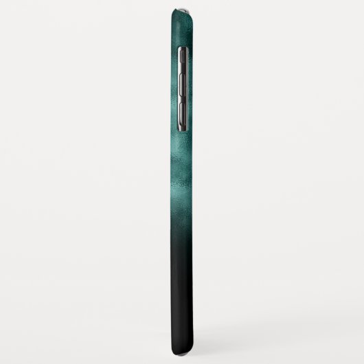 Metallic Blauwgroen Blauw Groen Monogram Girly Scr Case-Mate iPhone Case (Achterkant/links)