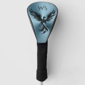 Metallic Blauwgroen Blauw Zwart Phoenix Monogram I Golfheadcover (Voorkant)