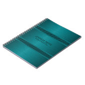 Metallic Blauwgroen-groene geborsteld aluminium lo Notitieboek (Linkerzijde)