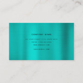Metallic Blauwgroen Turquoise Monogram Modern Mini Visitekaartje (Achterkant)
