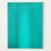 Metallic Blauwgroen Turquoise Signature Script Planner (Achterkant)