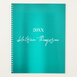 Metallic Blauwgroen Turquoise Signature Script Planner