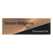 Metallic blik koper, platte geometrische professio naambadge (Voorkant)