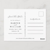 Metallic bloemen foto bewaar de datum briefkaart (Achterkant)