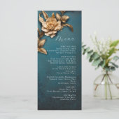 Metallic bloemenbruiloft menu (Staand voorkant)