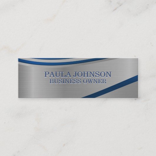 Metallic Blue Abstract achtergrond Mini Visitekaartje (Voorkant)