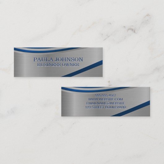 Metallic Blue Abstract achtergrond Mini Visitekaartje (Voorkant / Achterkant)