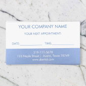 Metallic Blue Appointment Reminder Kaart