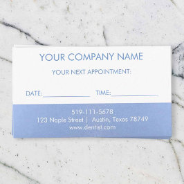 Metallic Blue Appointment Reminder Kaart