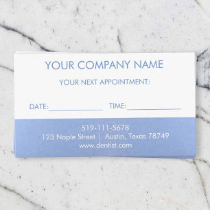 Metallic Blue Appointment Reminder Kaart