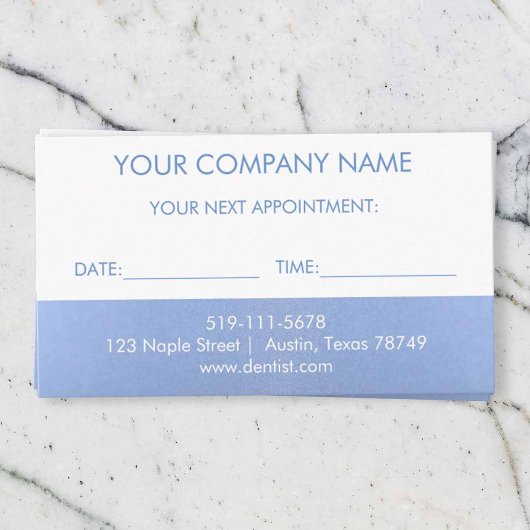 Metallic Blue Appointment Reminder Kaart