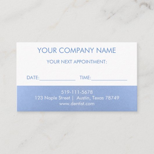 Metallic Blue Appointment Reminder Kaart (Voorkant)