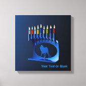 Metallic Blue Chanukkah Menorah Canvas Afdruk (Voorkant)