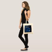 Metallic Blue Chanukkah Menorah Tote Bag (Voorkant (model))