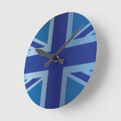 Metallic Blue Classic Union Jack British (UK) vlag Ronde Klok (Hoek)